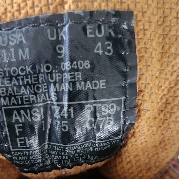 Timberland Men's Brown Leather Boots Size 9. steel toe - Picture 7 of 10